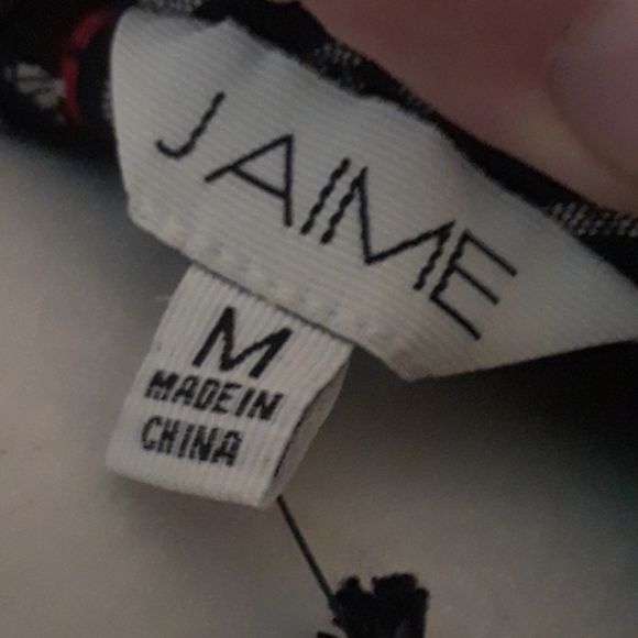 Jamie black white and red stripped dress size M - Picture 5 of 8